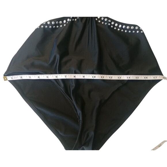 Bar III Tell Me About It Stud One Piece Swimsuit Black XL NWT - Picture 6 of 9